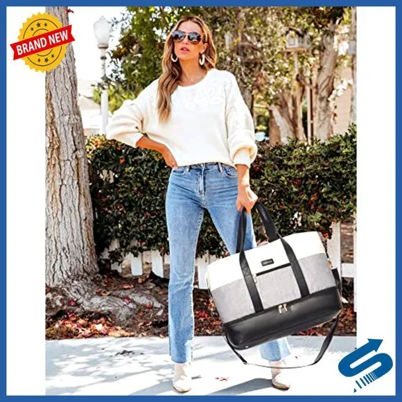 Large Travel Duffel Bag with Packing Cubes Shoe Compartment Weekender Carry On - Picture 3 of 7